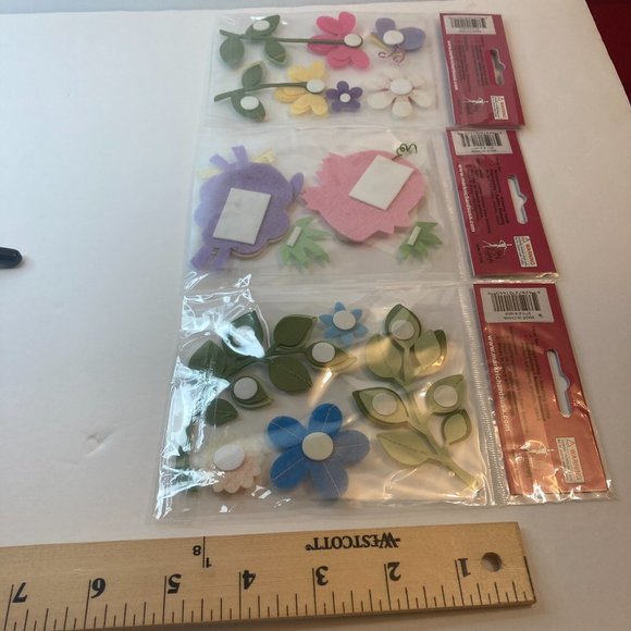 Scrapbook Embellishments Felt Stickers Flowers Pig Sheep Paper Crafts - Picture 7 of 13